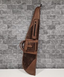 Maple Brown leather rifle case with shoulder strap and compartments